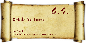 Orbán Imre névjegykártya