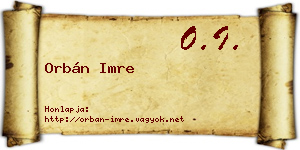 Orbán Imre névjegykártya